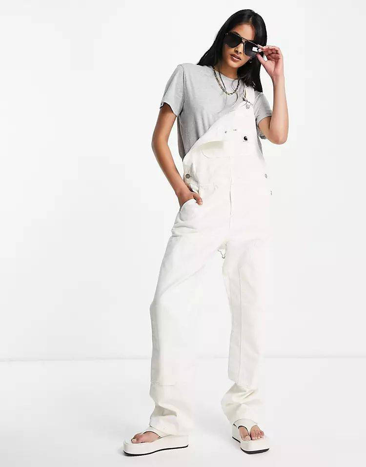 Carhartt WIP Sonora Denim Overalls Ecru Full Image