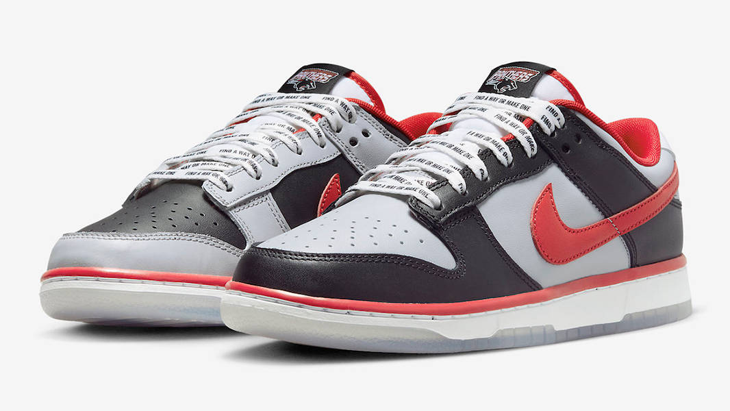CAU Athletics x Nike Dunk Low White Black Red DR6189-001 Side