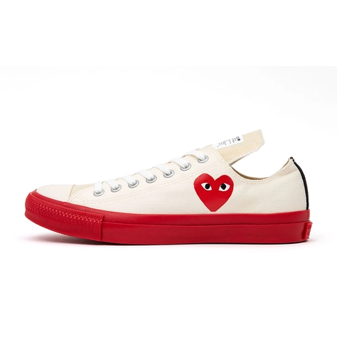 Comme des Garcons Play x Converse Vides Chuck Taylor All Star Low White Red