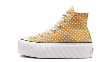 Converse Chuck Taylor Lift 2X Platform High Polka Dots Goldtone Converse Chuck Taylor Lift 2X Platform High Polka Dots Goldtone