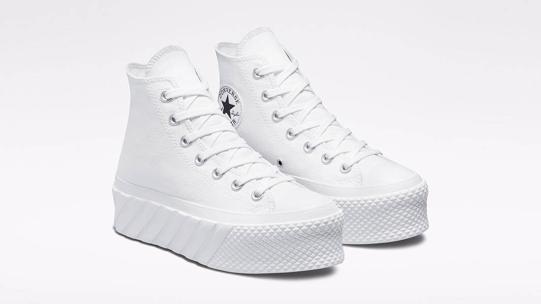 Converse Chuck Taylor Lift 2X Platform High White A03395C Side
