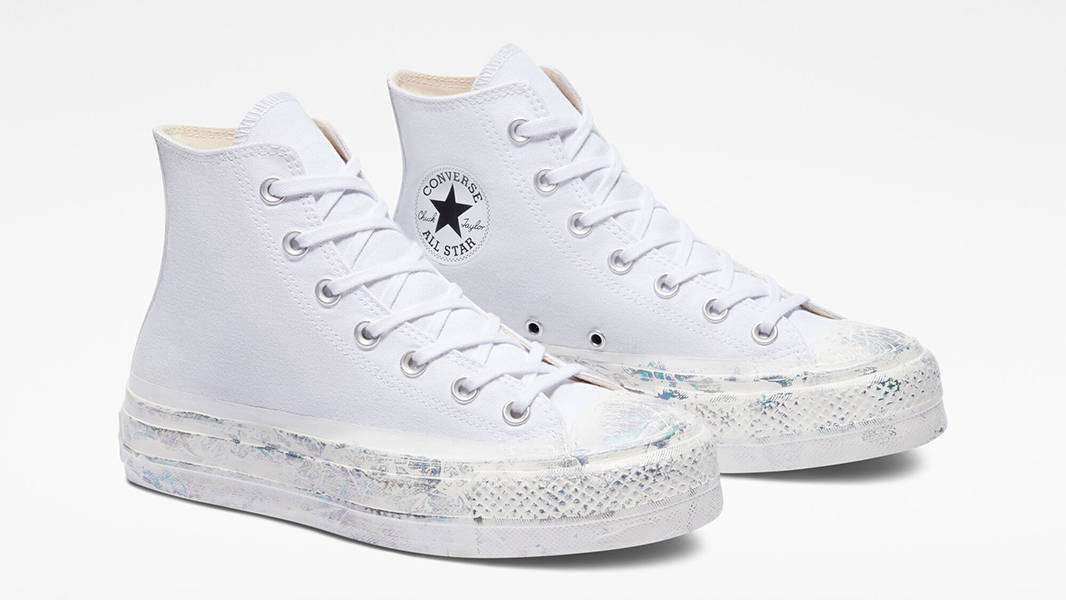 Converse Chuck Taylor Lift Platform High White Iridescent A03337C Side