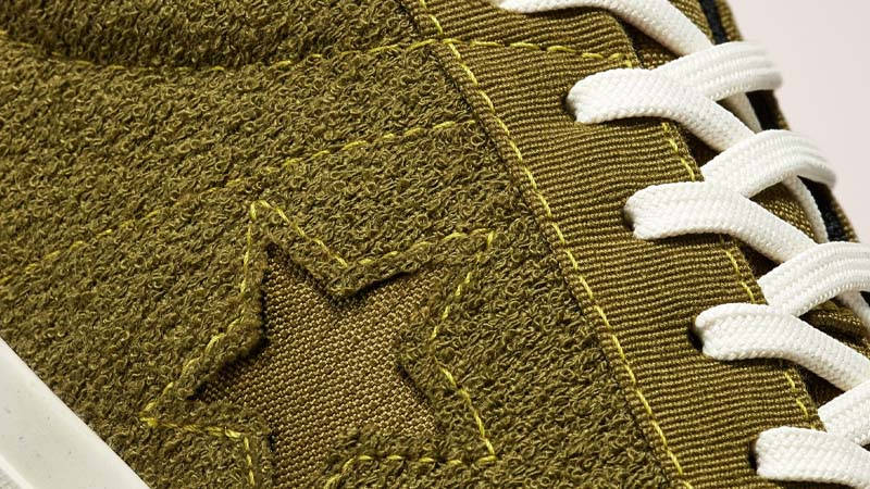 Converse One Star Ox Renew Remix Dark Moss Closeup