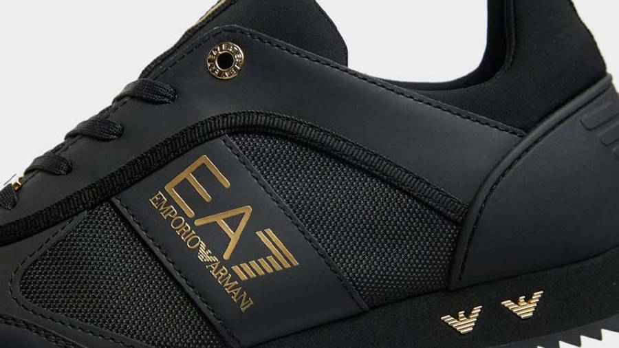 Emporio Armani EA7 B&W Laces Black Gold Closeup