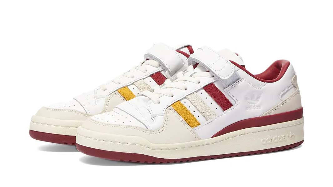 END x adidas Forum Varsity Low White Burgundy Front