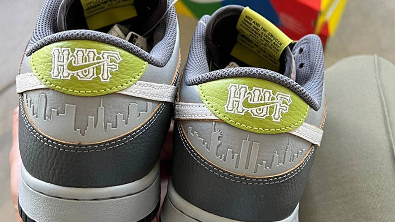 HUF x Nike SB Dunk Low Grey Green Back 2