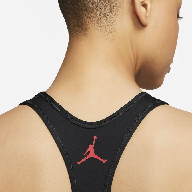 Jordan X Nina Chanel Abney Sports Bra Black Logo Closeup