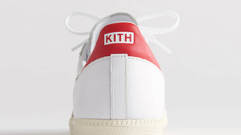 Kith x adidas Samba White Red Detail