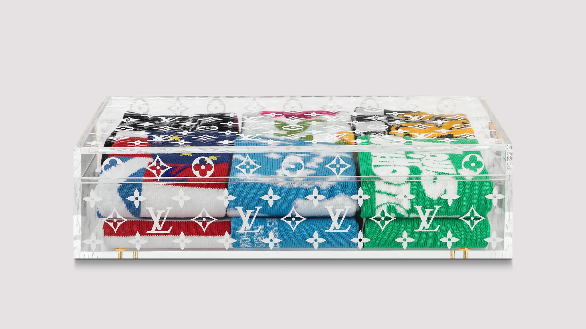 Louis Vuitton LV Archives Set of 6 Socks, Multi, S