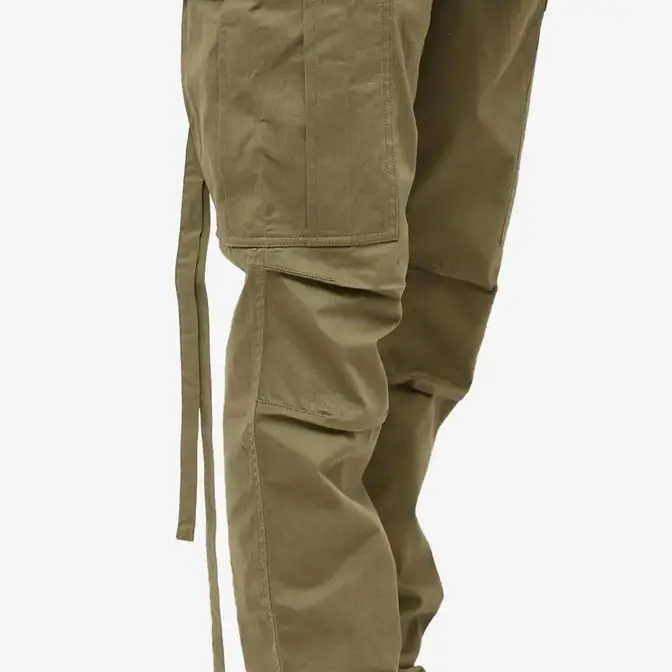 Prep Curve Dress Cargo Pant Olive Pocket Side View Closeup