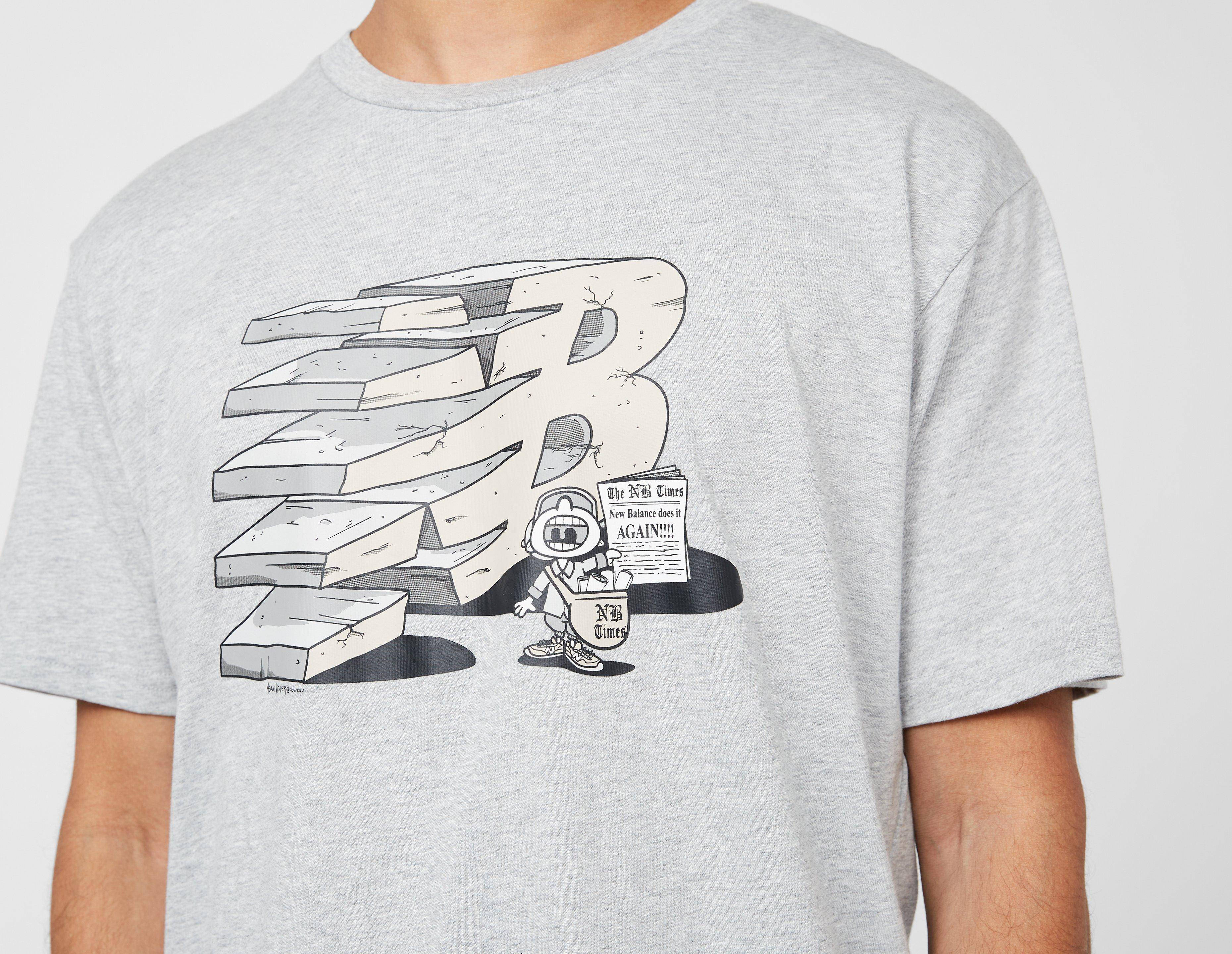 New Balance Essentials Monumental Graphic T-Shirt Grey logo