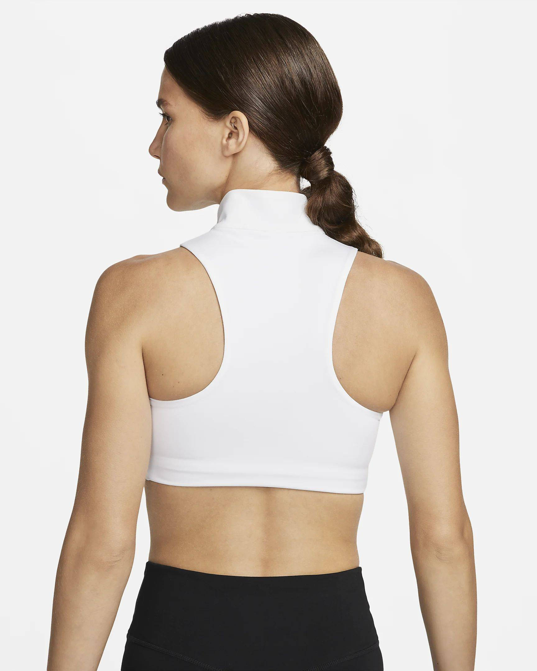 Nike Training Air Swoosh Dri-FIT mock zip neck cropped bra top in