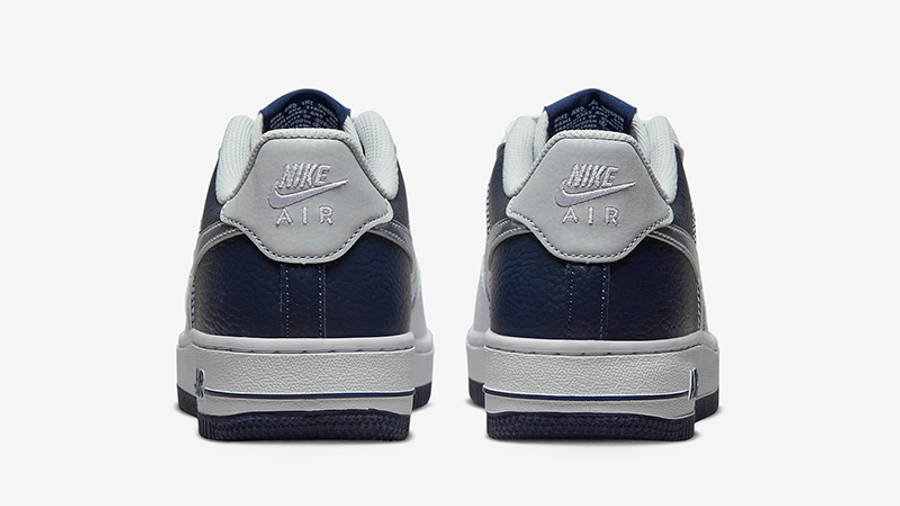 Nike Air Force 1 Low GS White Silver Navy DQ6048-100 Back