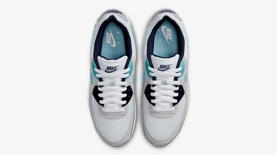 nike air max 90 white grey blue
