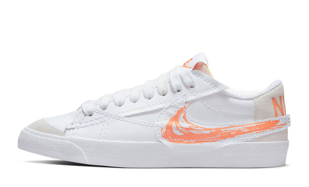 Nike Blazer Low Jumbo Scribble Swoosh White Orange DX2648-100