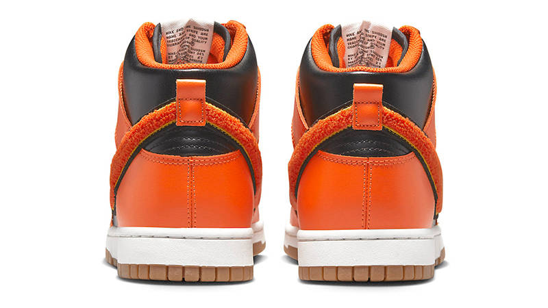 Nike Dunk High Chenille Swoosh Black Orange DR8805-002 Back