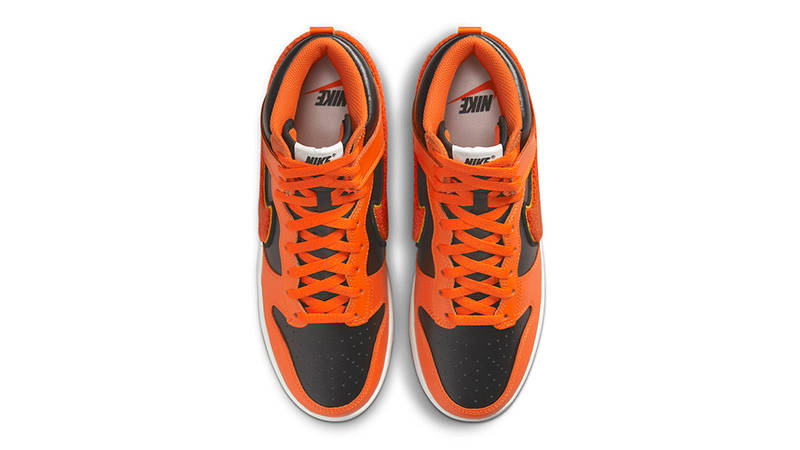 Nike Dunk High Chenille Swoosh Black Orange DR8805-002 Top