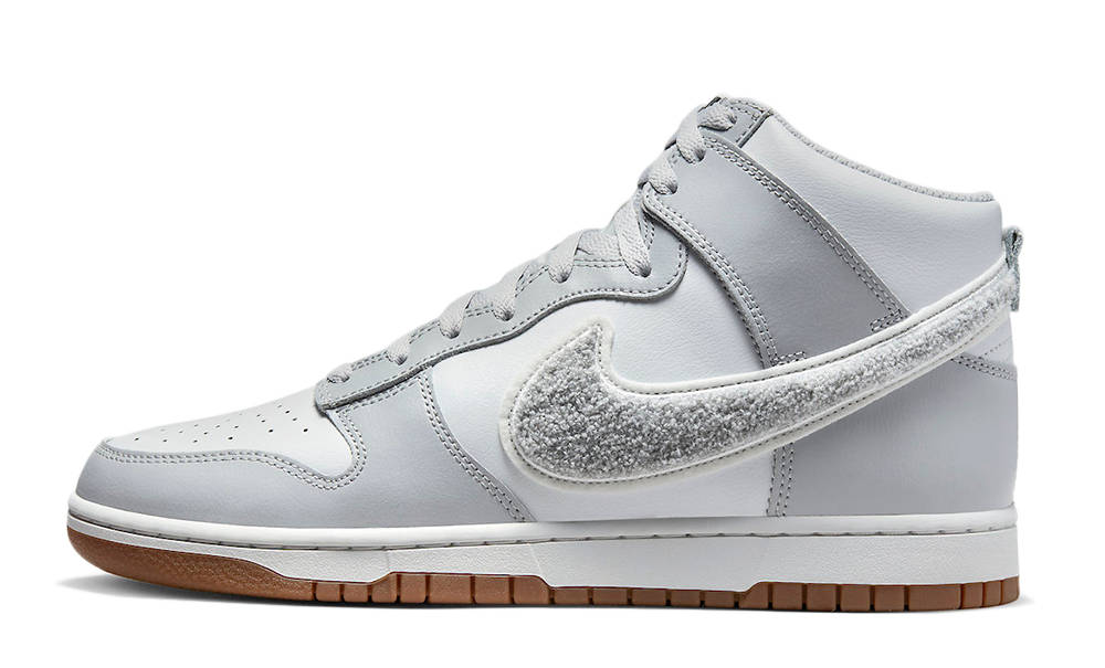 Nike Dunk High Chenille Swoosh White Grey DR8805-003