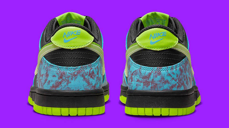 Nike Dunk Low Acid Wash Black Teal Volt Back