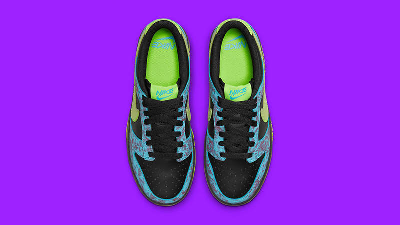 Nike Dunk Low Acid Wash Black Teal Volt Top