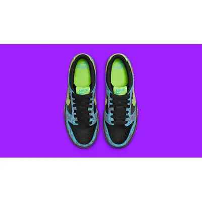 Nike Dunk Low Acid Wash Black Teal Volt Top