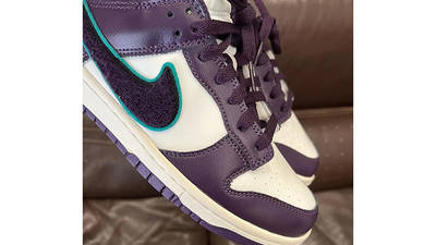 Nike Dunk Low Chenille White Purple Detail