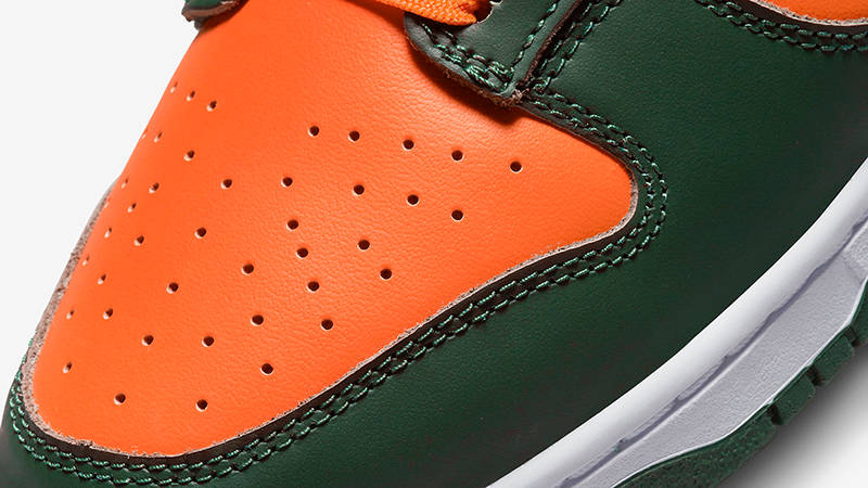 Nike Dunk Low Miami Hurricanes DD1391-300 Detail