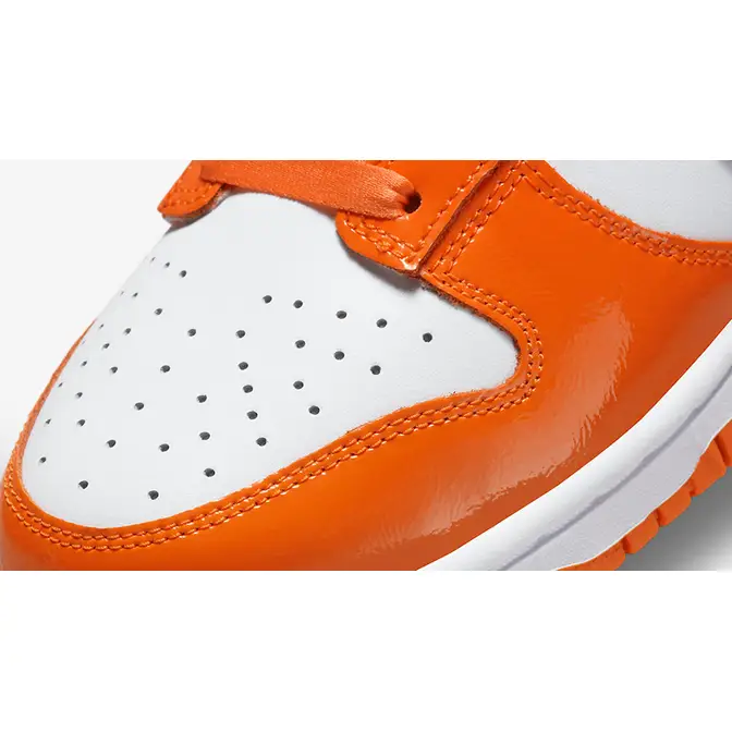 Nike Womens WMNS Dunk Low DJ9955 800 Orange/Black Patent Leather - Size 6.5W