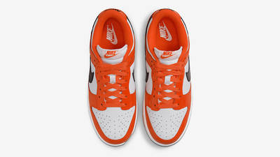 Nike Dunk Low White Orange Black Patent DJ9955-800 Top