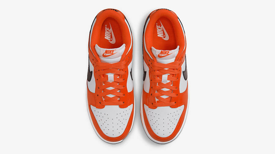 Nike Dunk Low White Orange Black Patent DJ9955-800 Top