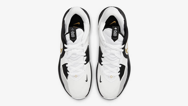 white and gold kyrie 5