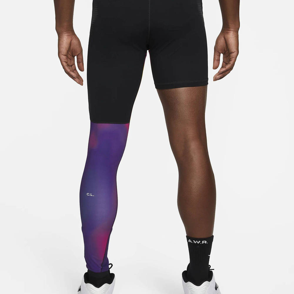 Nike Nocta Single Leg Printed Tights Left Black The Sole Supplier