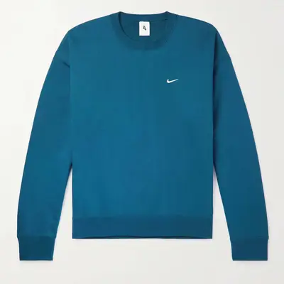 Nike Solo Swoosh Logo Embroidered Cotton Blend Jersey Sweatshirt ...