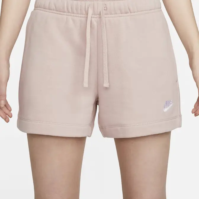 Pink nike shorts fleece best sale