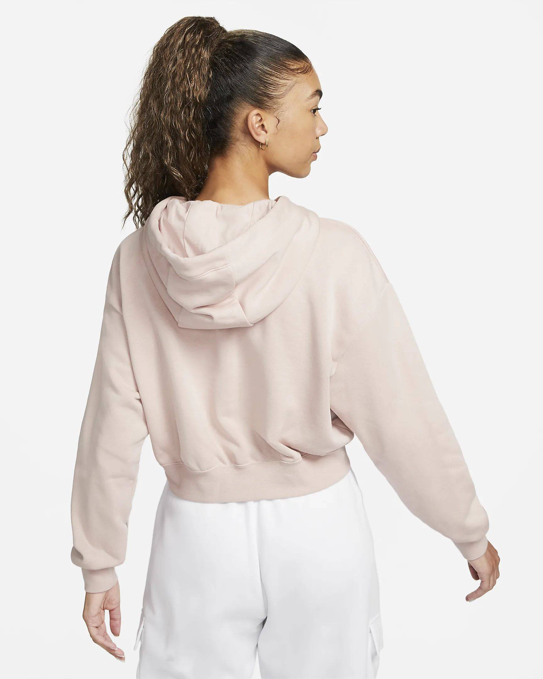 pink cropped nike hoodie
