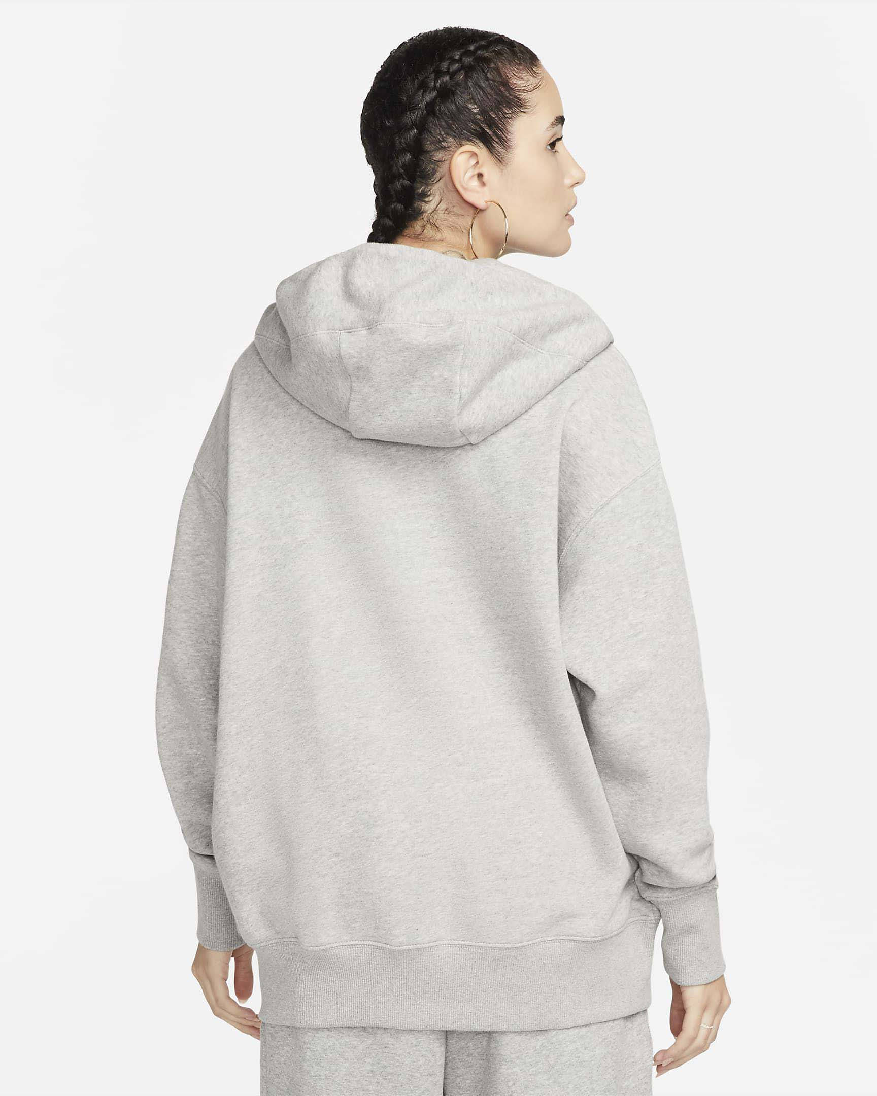 Nike Sportswear Phoenix Fleece Oversized Full Zip Hoodie Dark Grey Heather Back