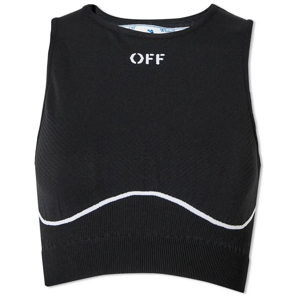 Off-White Athletic Off Stamp Seamless Bra Black White feature