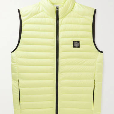 Stone Island Channel Logo-Appliqued Quilted Shell Down Jacket