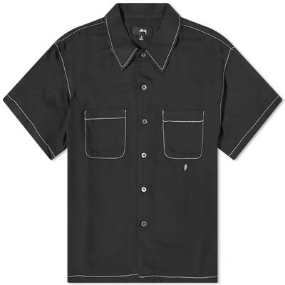 Stussy Contrast Pick Stitched Shirt Black