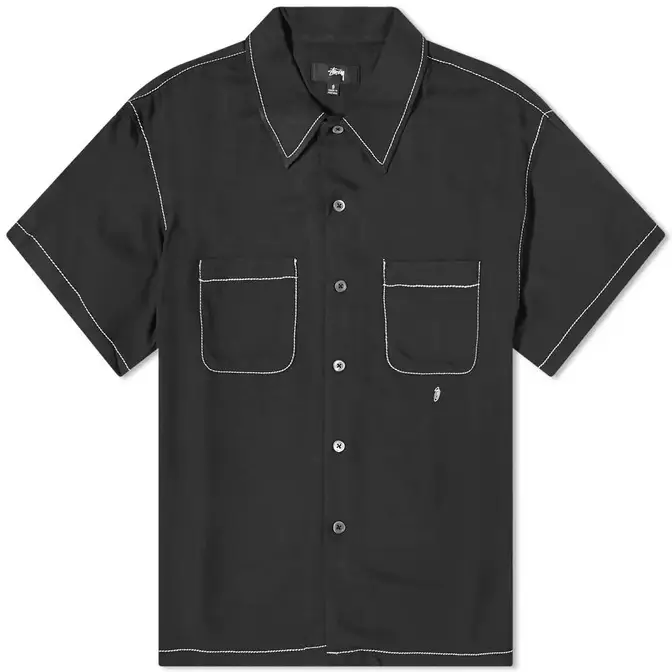 Stussy Contrast Pick Stitched Shirt Black