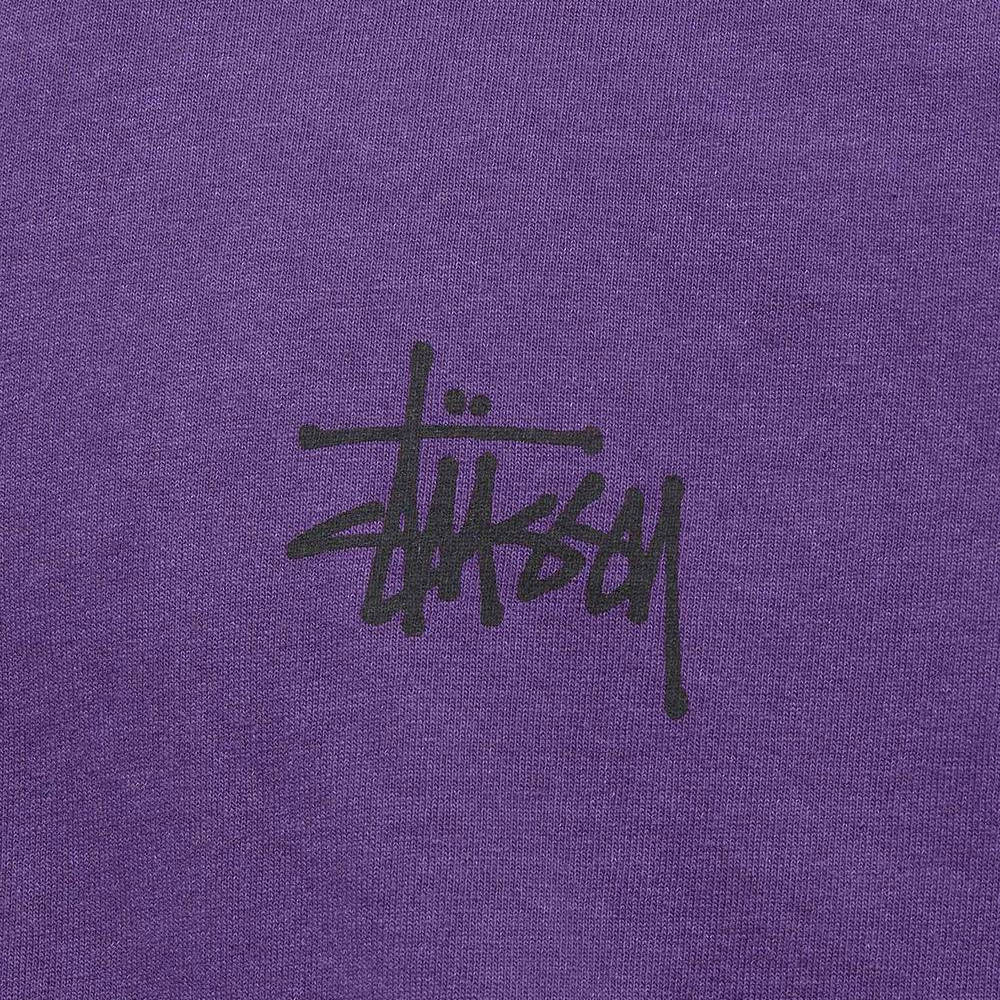 Stussy Skull Wings Pigmented Dyed T-Shirt Purple logo