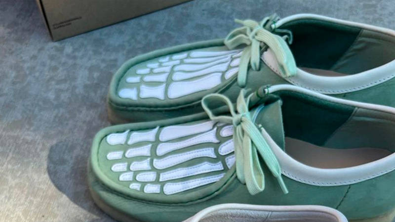Vandy The Pink x Clarks Wallabees Skeletal Sage Green Side