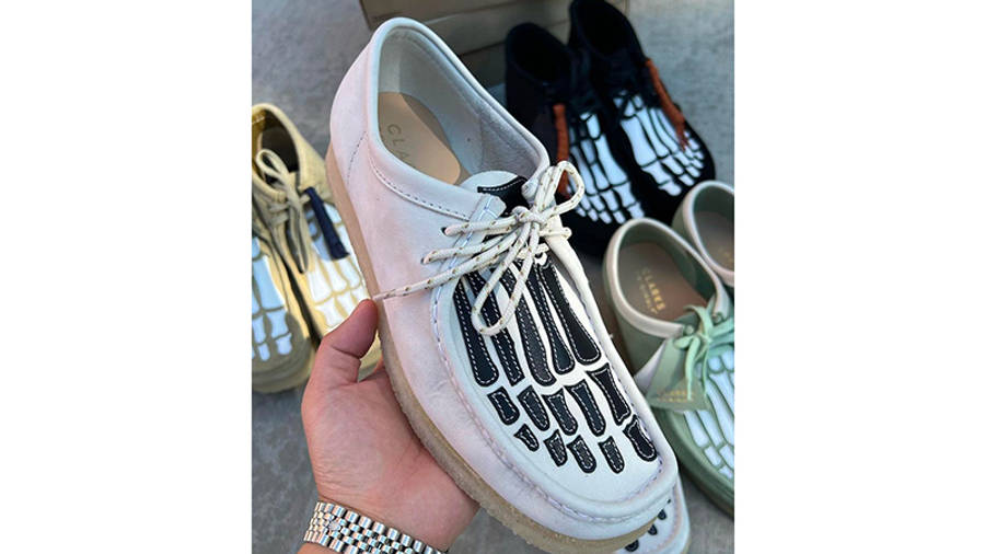 Vandy The Pink x Clarks Wallabees Skeletal White Side