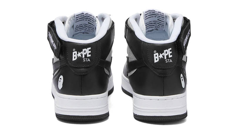 A Bathing Ape BAPE STA Mid #2 M2 Black 001FWI201010I-BLK Back