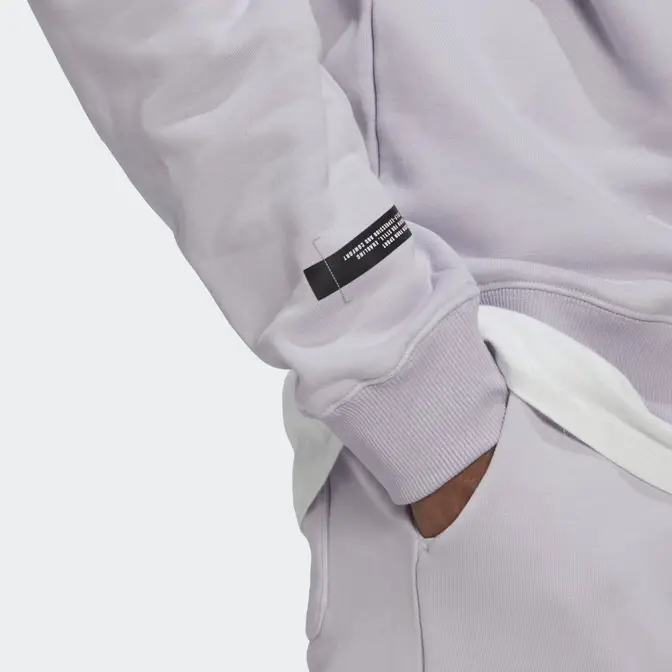 adidas wei 1-4 Zip Sweatshirt Silver Dawn Sleeve Closeup