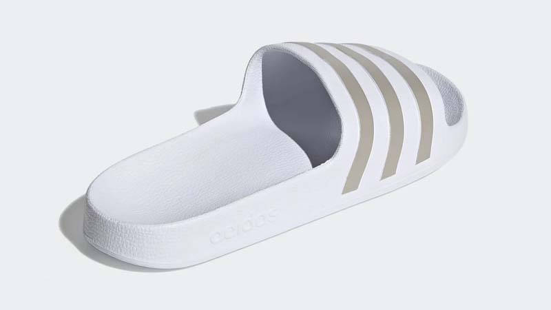 adidas Adilette Aqua Slides White Platinum Metallic