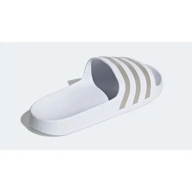 adidas Adilette Aqua Slides White Platinum Metallic