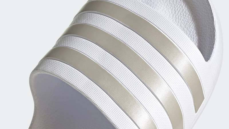 adidas Adilette Aqua Slides White Platinum Metallic