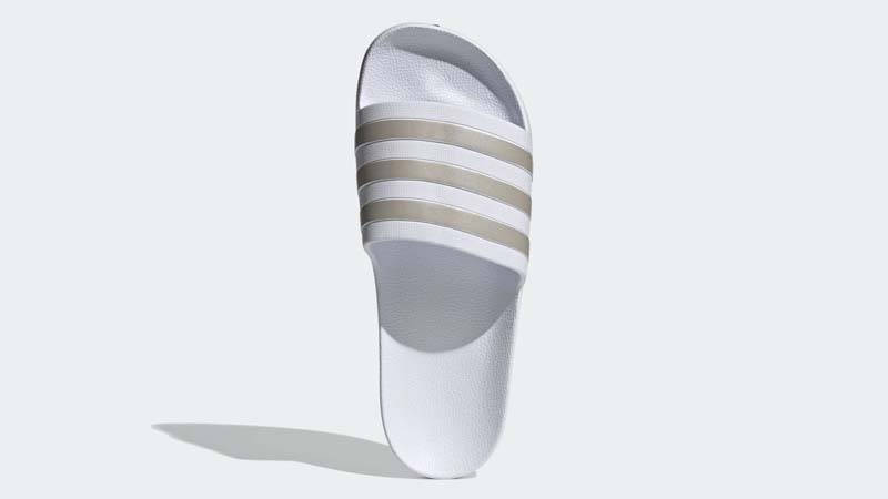 adidas Adilette Aqua Slides White Platinum Metallic