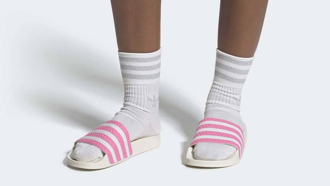 adidas Adilette Slides Bliss Pink On Foot